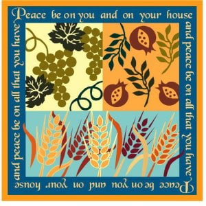 24 in pack Dorit Judaica Colorful Seven Species Magnet Peace Blessings - English