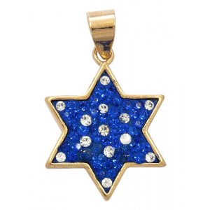 Zircon Blue Sapphire Star of David Pendant