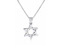 925 Sterling Silver Interlocking Triangles Star of David Necklace for Women or Men
