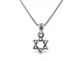 925 Sterling Silver Star of David Pendant Necklace - Small