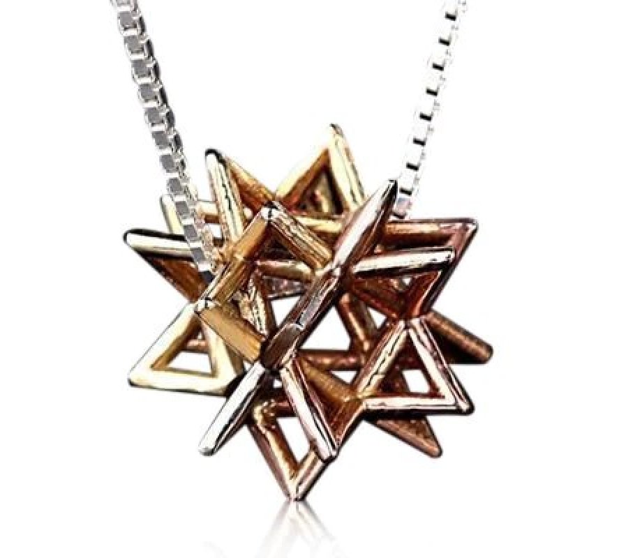 9k Gold Secret Of Merkabah Pendant - HaAri Kabbalah Jewelry