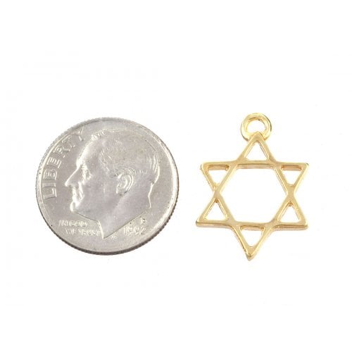 AJDesign Classic 24k Gold-Plated Star of David Charm Pendant