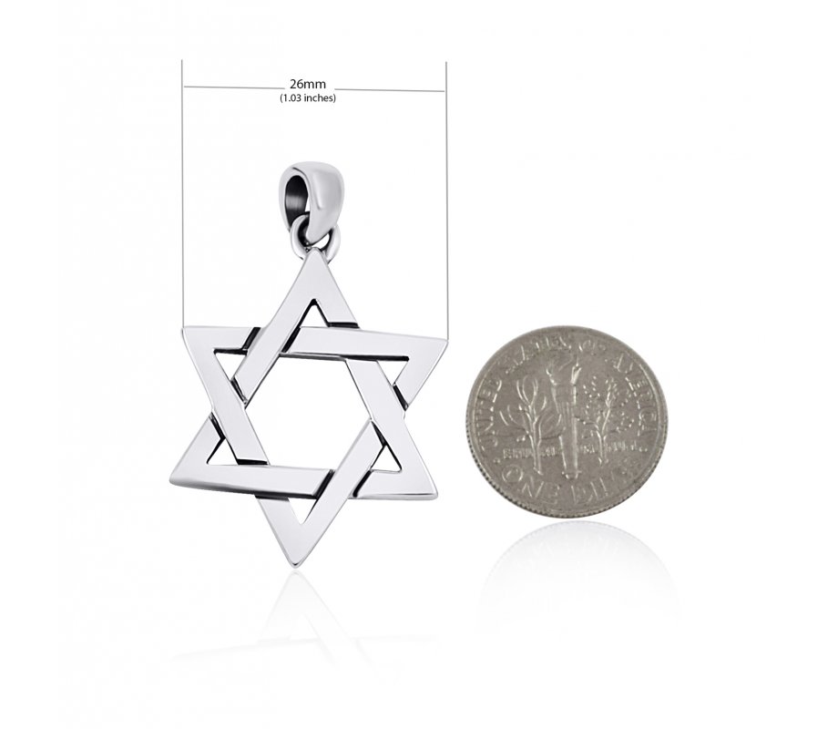 Vintage Sterling Silver 925 Star Of David Pendant – Large Filigree – Made In Israel