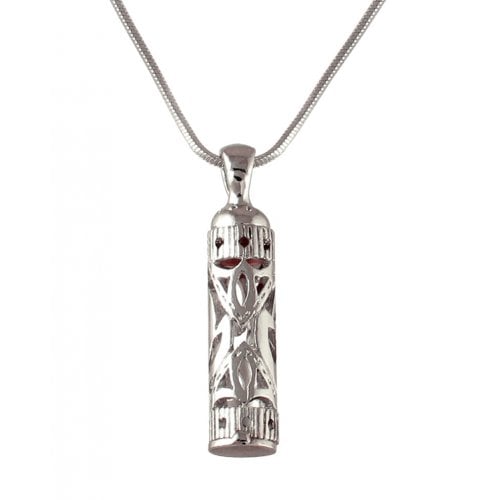 AJDesign Rhodium Mezuzah Style Necklace