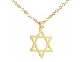 AJDesign Thin Classic 14k Gold-Plated Star of David Pendant with Chain