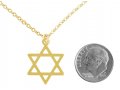 AJDesign Thin Classic 14k Gold-Plated Star of David Pendant with Chain