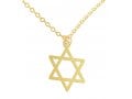 AJDesign Thin Classic 14k Gold-Plated Star of David Pendant with Chain