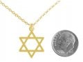 AJDesign Thin Classic 14k Gold-Plated Star of David Pendant with Chain