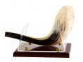 Acrylic Shofar Stand on Wood Base for Ram's Horn Shofar