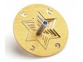 Adi Sidler Aluminum Chanukah Dreidel and Stand, Star of David - Gold