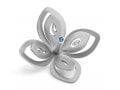 Adi Sidler Anodized Aluminum Chanukah Dreidel, Flower Design - Silver