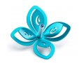Adi Sidler Anodized Aluminum Chanukah Dreidel, Flower Design - Turquoise