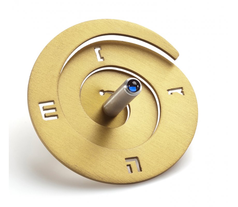 Adi Sidler Anodized Aluminum Spiral Dreidel - Gold