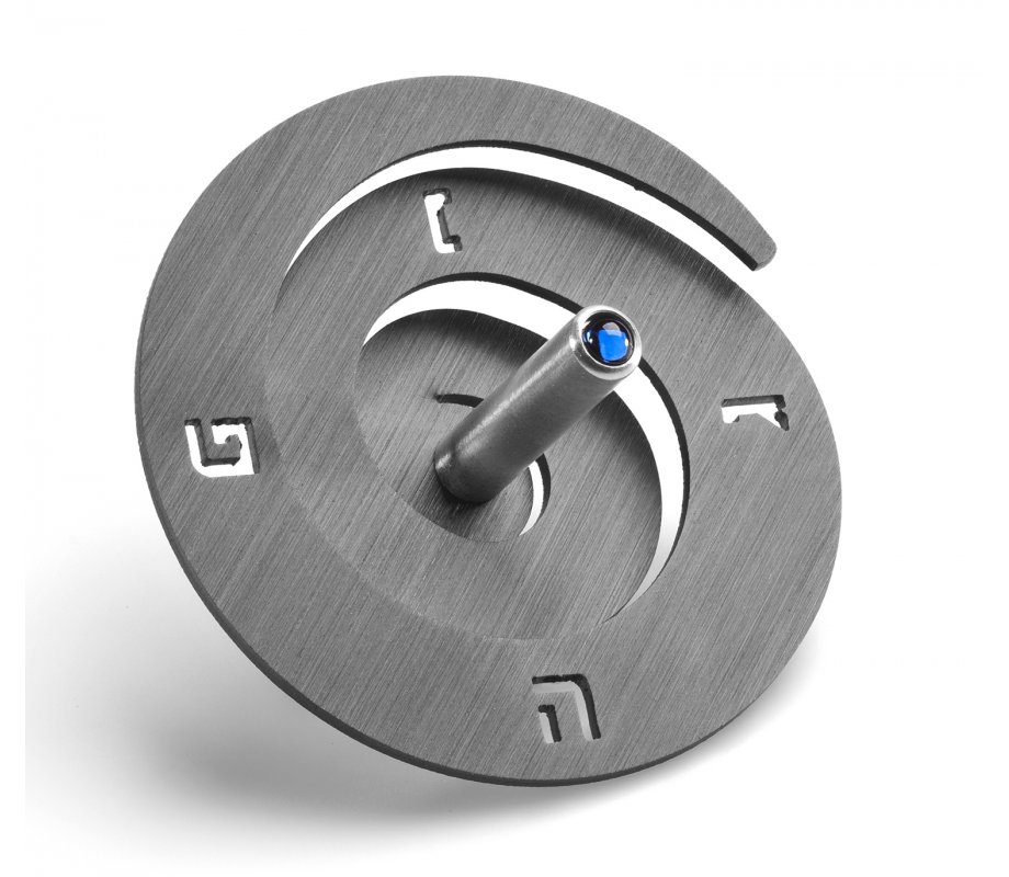 Adi Sidler Anodized Aluminum Spiral Dreidel - Gray