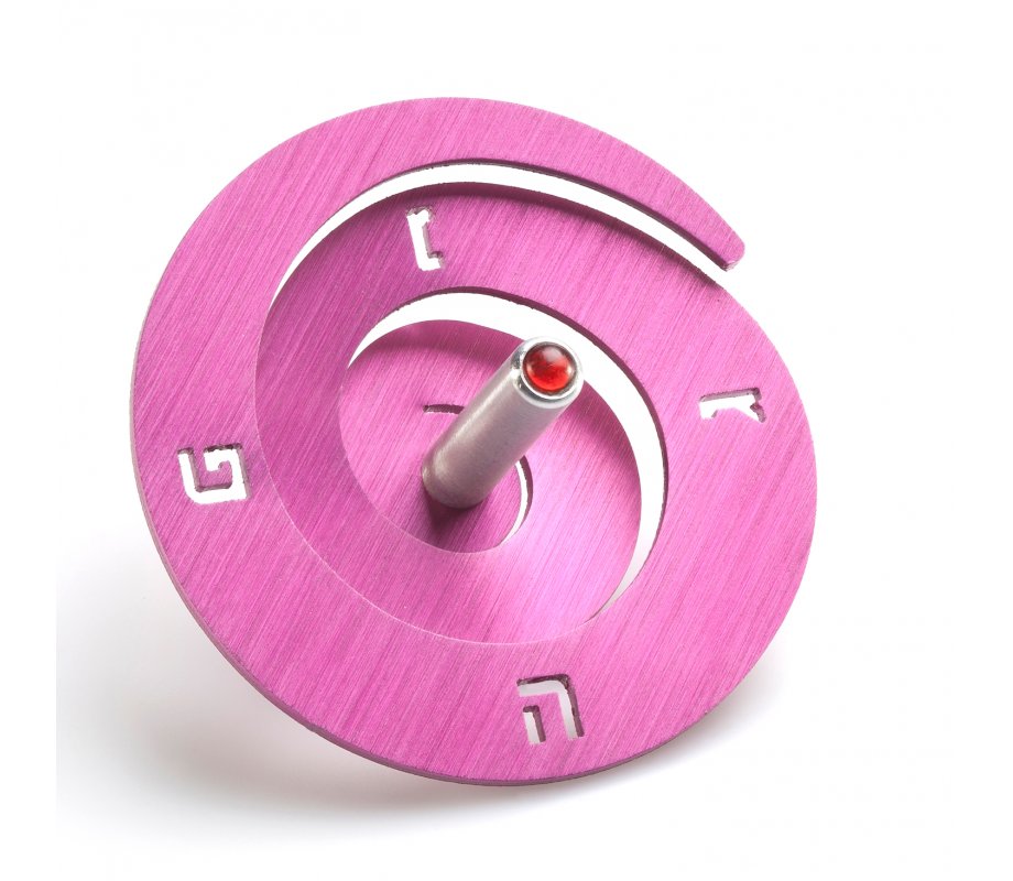 Adi Sidler Anodized Aluminum Spiral Dreidel - Pink