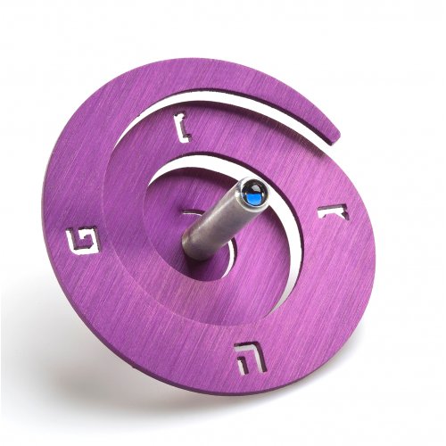 Adi Sidler Anodized Aluminum Spiral Dreidel - Purple