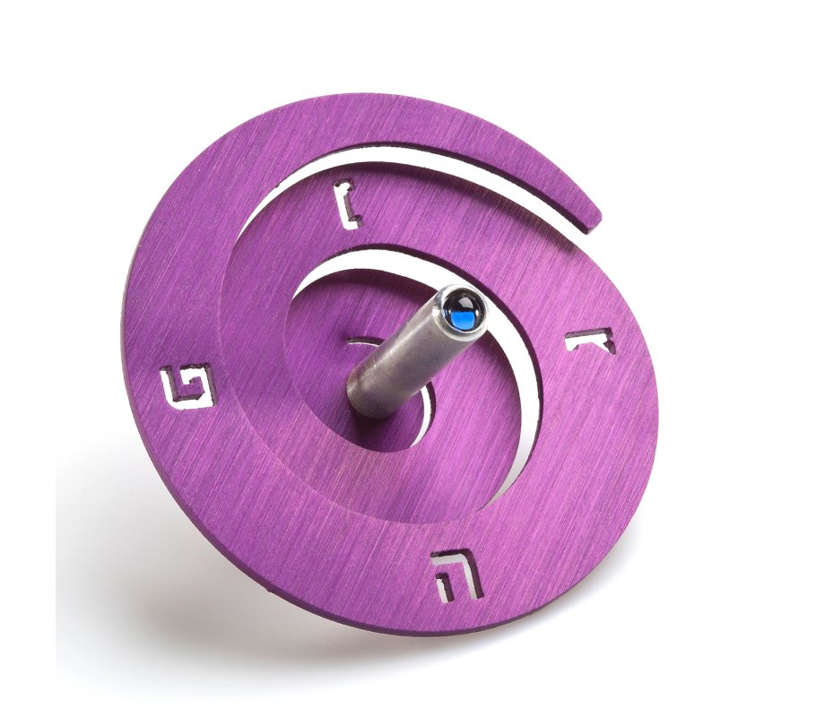 Adi Sidler Anodized Aluminum Spiral Dreidel - Purple