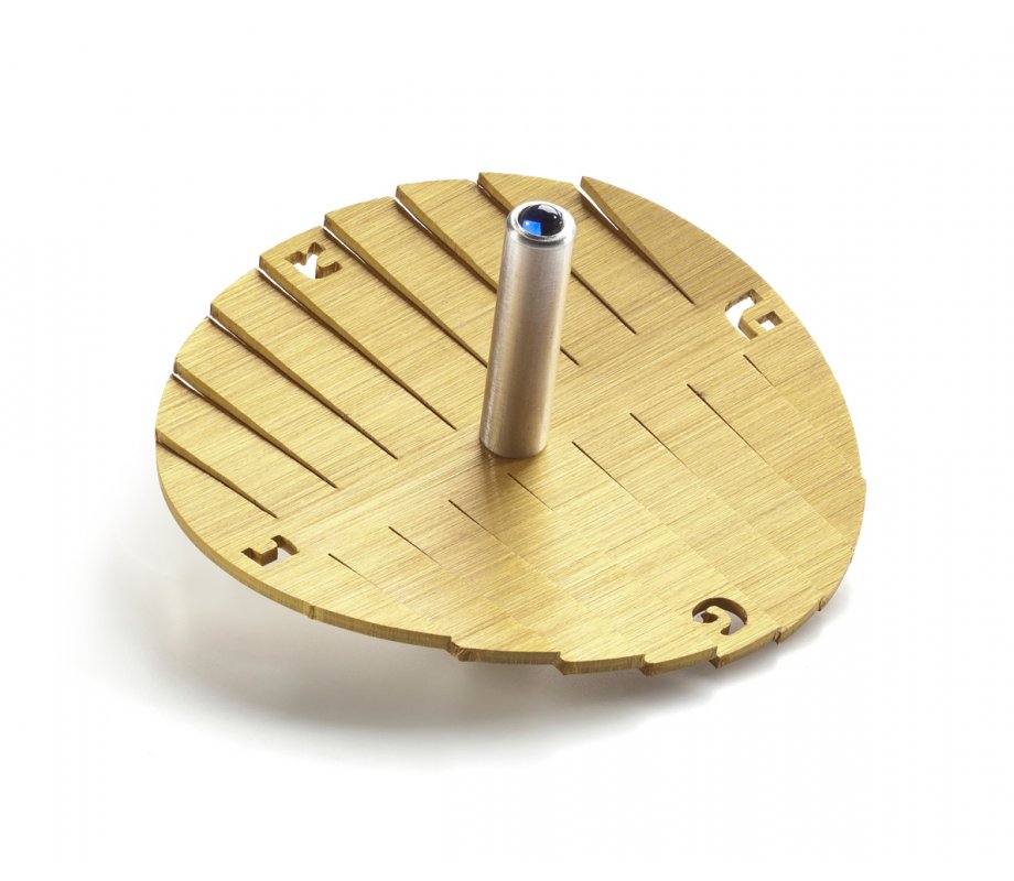 Adi Sidler Anodized Aluminum Waves Chanukah Dreidel - Gold