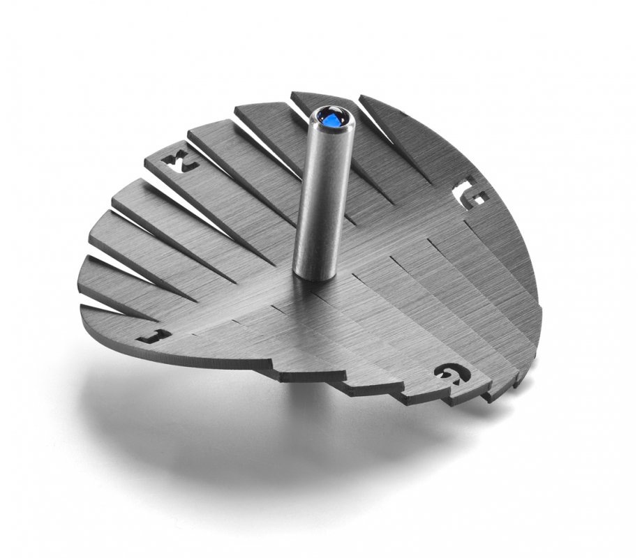 Adi Sidler Anodized Aluminum Waves Chanukah Dreidel - Gray