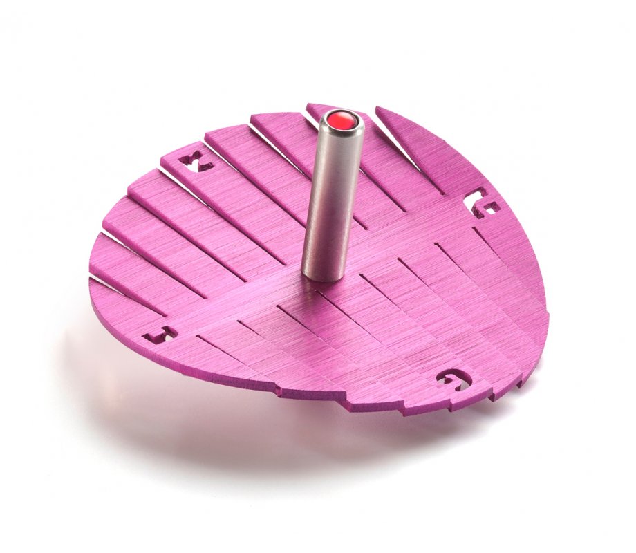 Adi Sidler Anodized Aluminum Waves Chanukah Dreidel - Pink