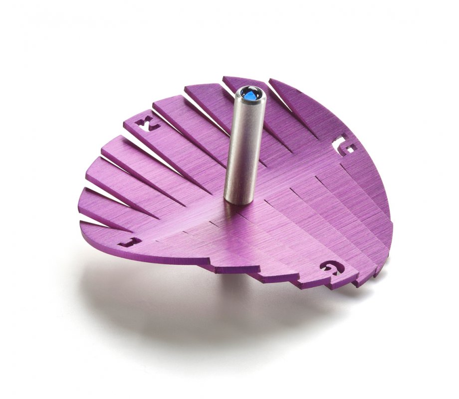 Adi Sidler Anodized Aluminum Waves Chanukah Dreidel - Purple
