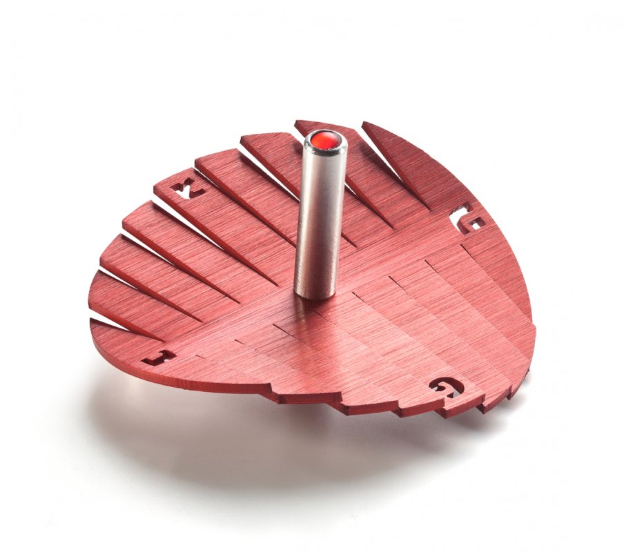 Adi Sidler Anodized Aluminum Waves Chanukah Dreidel - Red