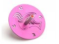 Adi Sidler Brushed Aluminum Chanukah Dreidel, Dove of Peace - Pink