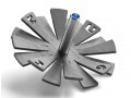 Adi Sidler Brushed Aluminum Chanukah Dreidel, Flying Petals Design - Gray