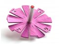 Adi Sidler Brushed Aluminum Chanukah Dreidel, Flying Petals Design - Pink