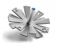 Adi Sidler Brushed Aluminum Chanukah Dreidel, Flying Petals Design - Silver