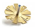 Adi Sidler Brushed Aluminum Dreidel, Flower with Flying Petals - Gold