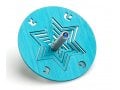 Adi Sidler Chanukah Dreidel and Stand, Star of David - Turquoise