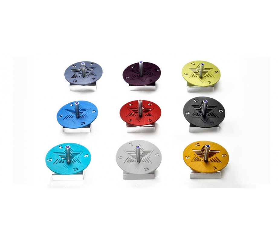 Adi Sidler Chanukah Dreidel with Stand Star of David - Red