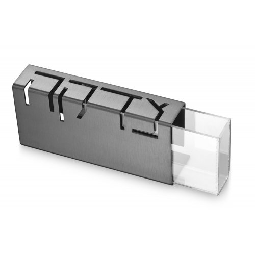 Adi Sidler Contemporary Anodized Aluminum Charity Tzedakah Box - Gray