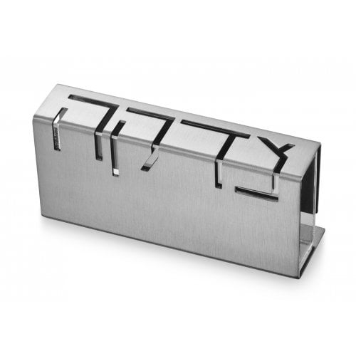 Adi Sidler Contemporary Anodized Aluminum Charity Tzedakah Box - Silver
