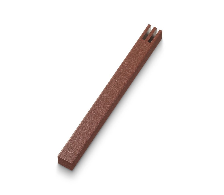 Adi Sidler Cut Out Shin on Brushed Aluminum Mezuzah Case - Rust