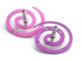 Adi Sidler Double Spiral Chanukah Dreidel Brushed Aluminum - Purple and Pink