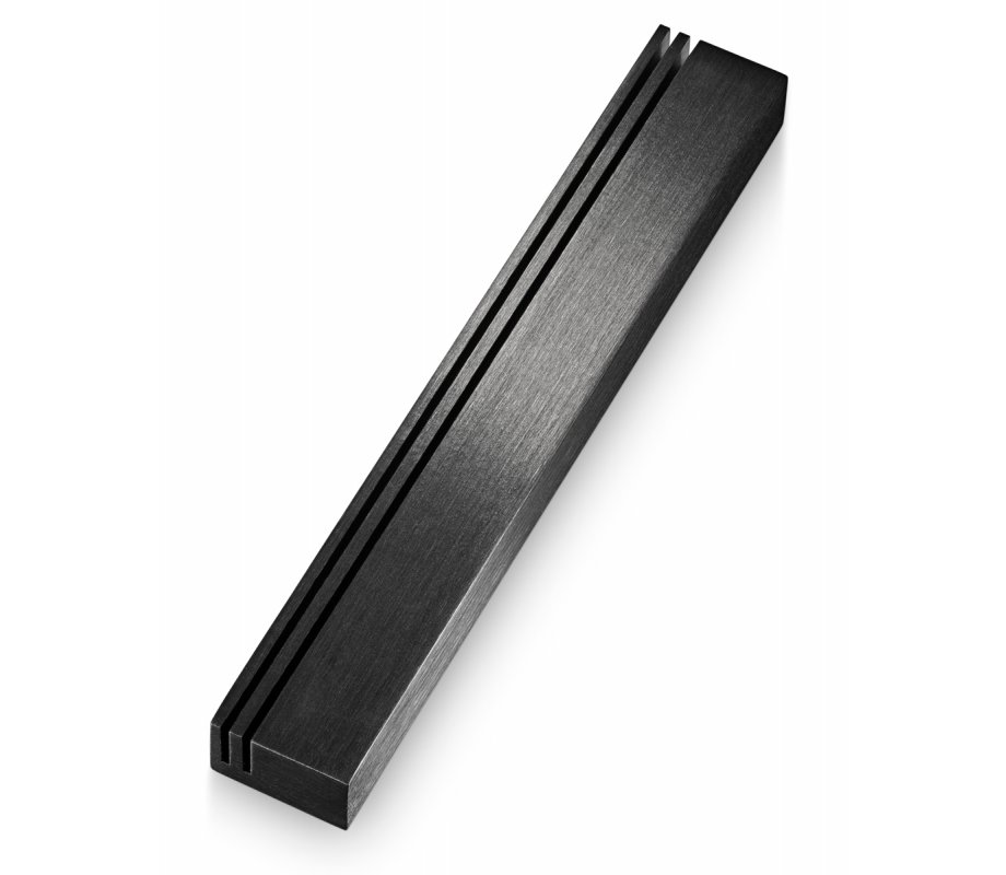 Adi Sidler Extra Large Mezuzah Case, Vertical Tracks Resembling Shin - Black