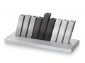 Adi Sidler Kinetic Hanukkah Menorah Anodized Aluminum - Black & Silver Rods