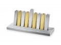 Adi Sidler Kinetic Hanukkah Menorah Anodized Aluminum - Gold & Silver Rods