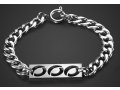 Adi Sidler, Man's Chain Stainless Steel Bracelet with Three Decorative Open Circles