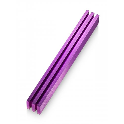 Adi Sidler Mezuzah Case with Vertical Channels Forming a Shin Letter  Purple