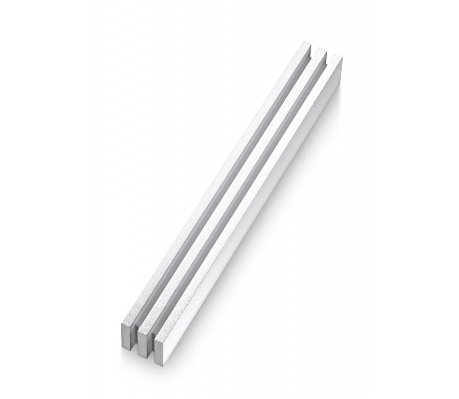 Adi Sidler Mezuzah Case with Vertical Channels Forming a Shin Letter – White