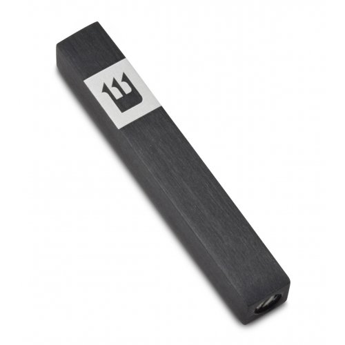 Adi Sidler Mini Mezuzah Case, Crown Shin Design - Black