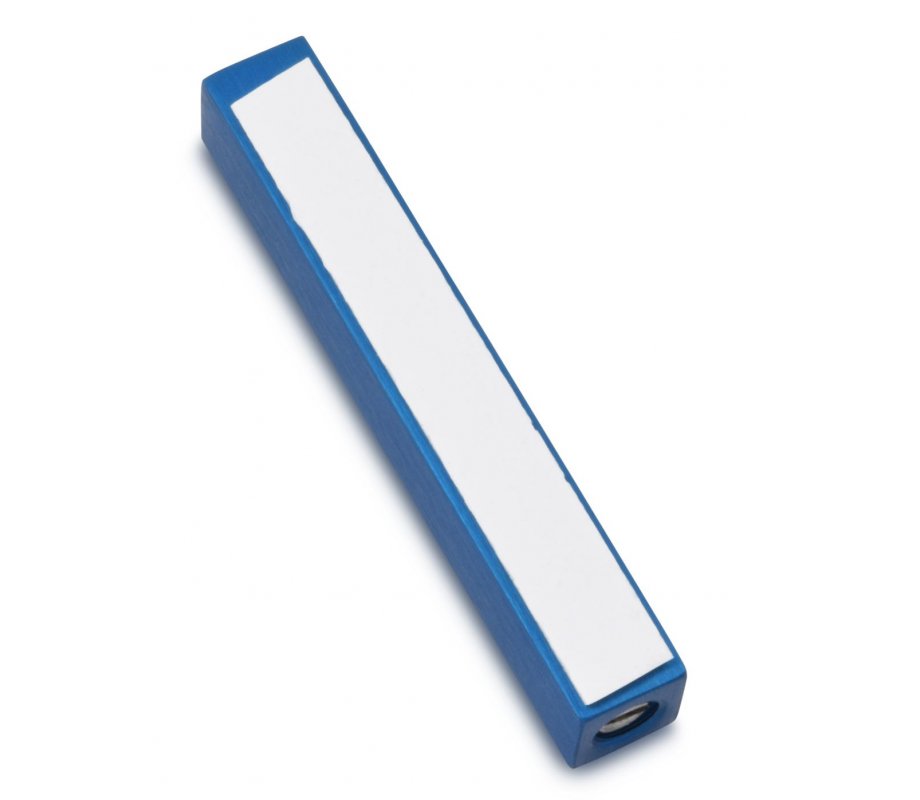 Adi Sidler Mini Mezuzah Case, Crown Shin Design - Blue