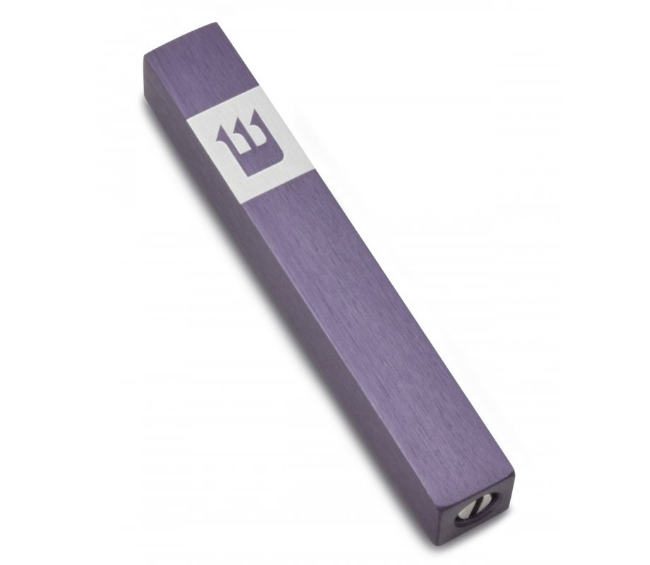 Adi Sidler Mini Mezuzah Case, Crown Shin Design - Gray