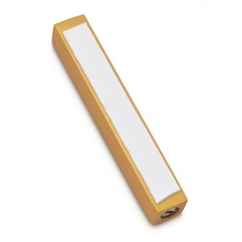 Adi Sidler Mini Mezuzah Case, Decorative Shema Words - Gold