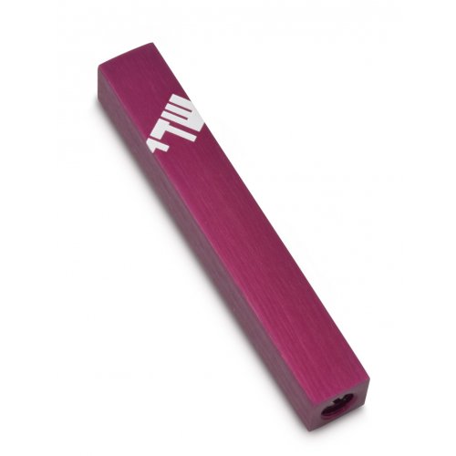 Adi Sidler Mini Mezuzah Case, Three Lettered Hebrew Divine Name - Purple
