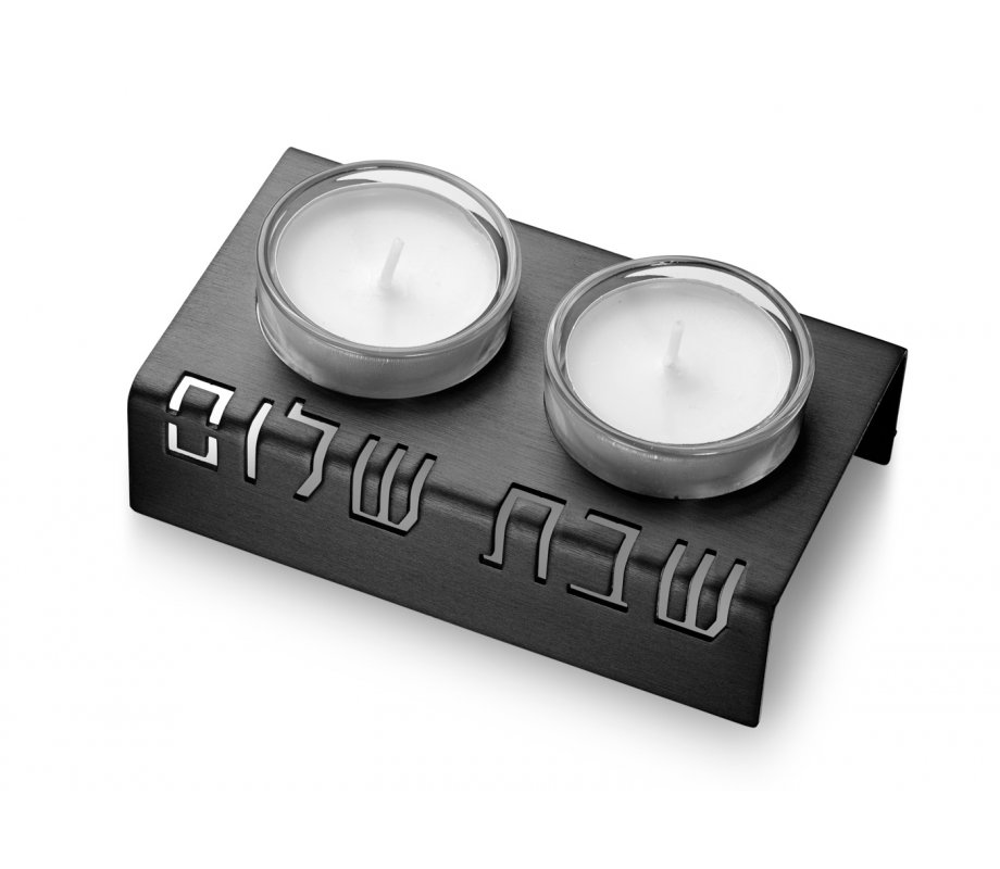 Adi Sidler Shabbat Shalom Candlesticks, Table Design - Black