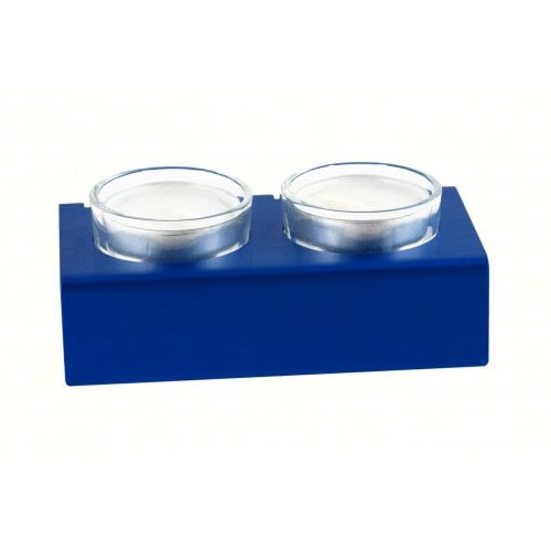 Adi Sidler Shabbat Shalom Candlesticks, Table Design - Blue